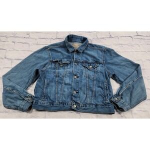 Polo Ralph Lauren Jacket WOMENS SIZE L Blue Tucker Denim Cotton Pockets Button
